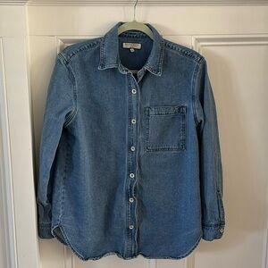 Bagatelle Button Down Oversized Denim Shirt Jacket Size S Thick Cotton